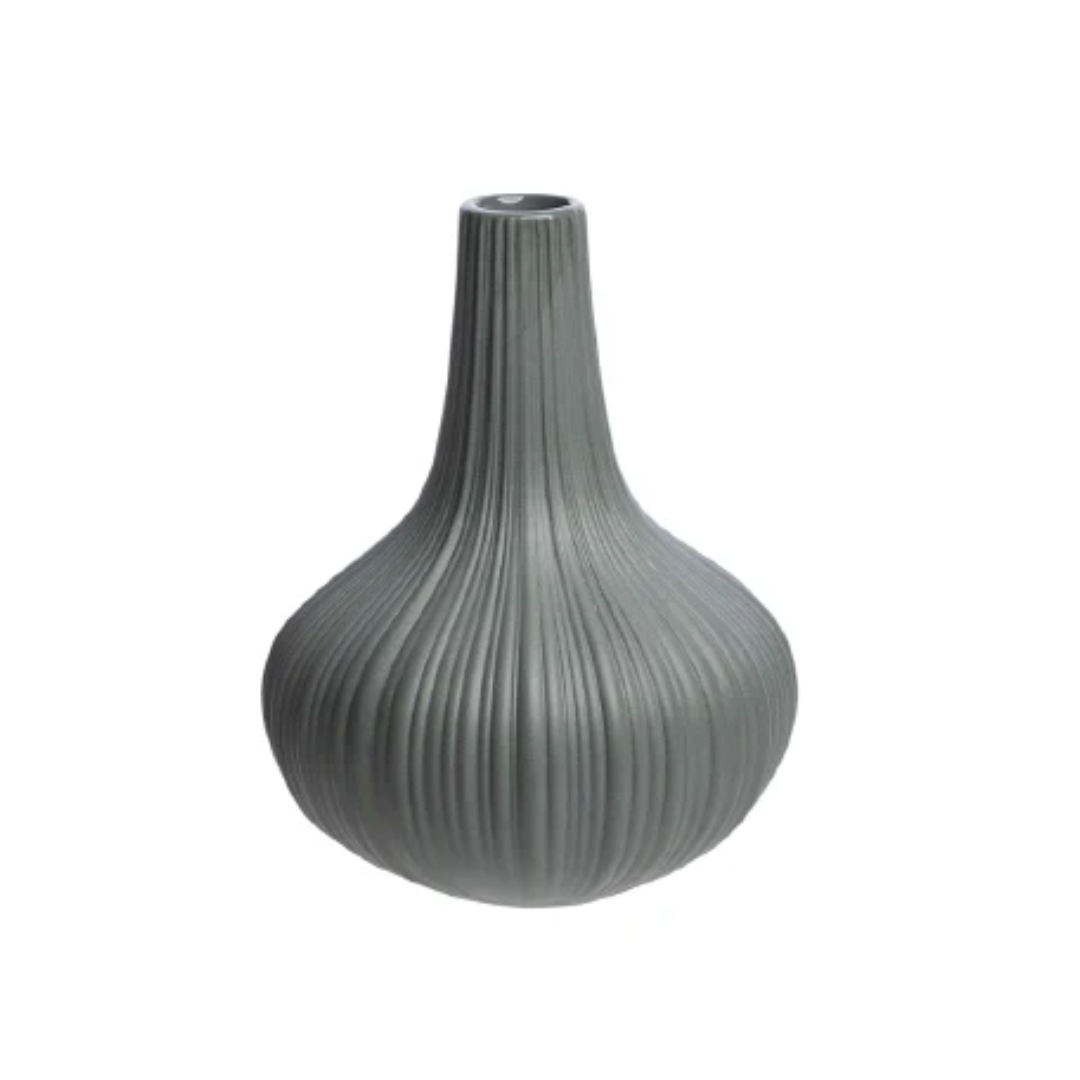 Grey Matte Bulb Vase