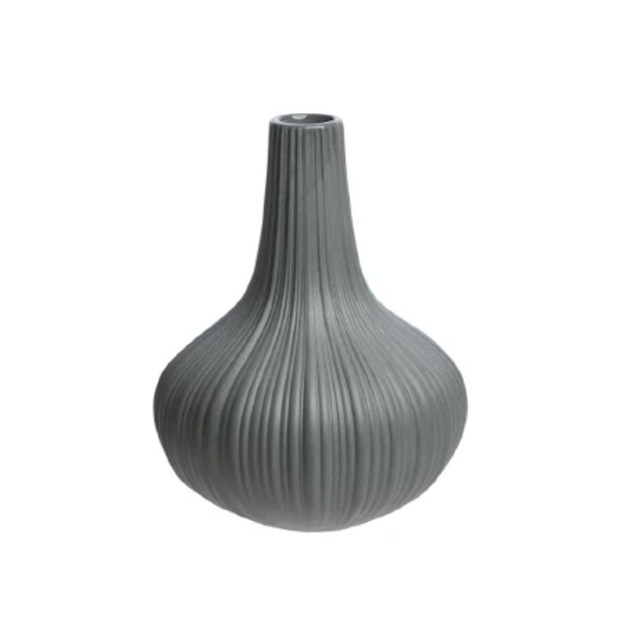 Grey Matte Bulb Vase