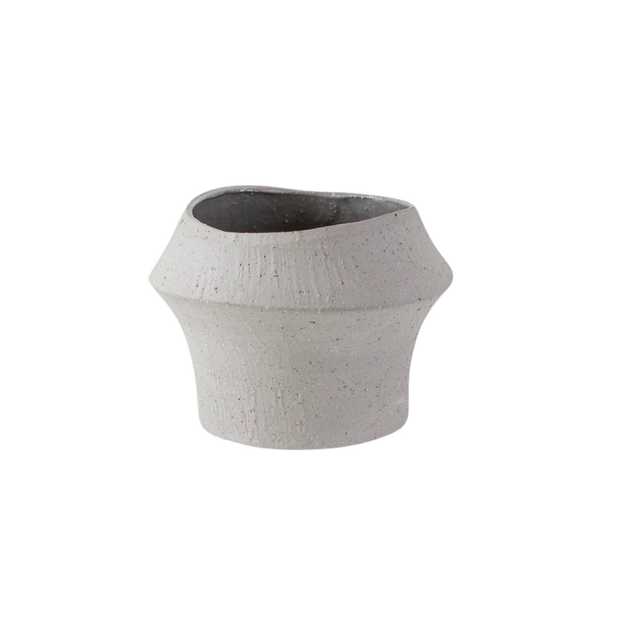 Small Grey Textured Ceramic Vase