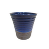 Small Ribbed Navy Blue Pot