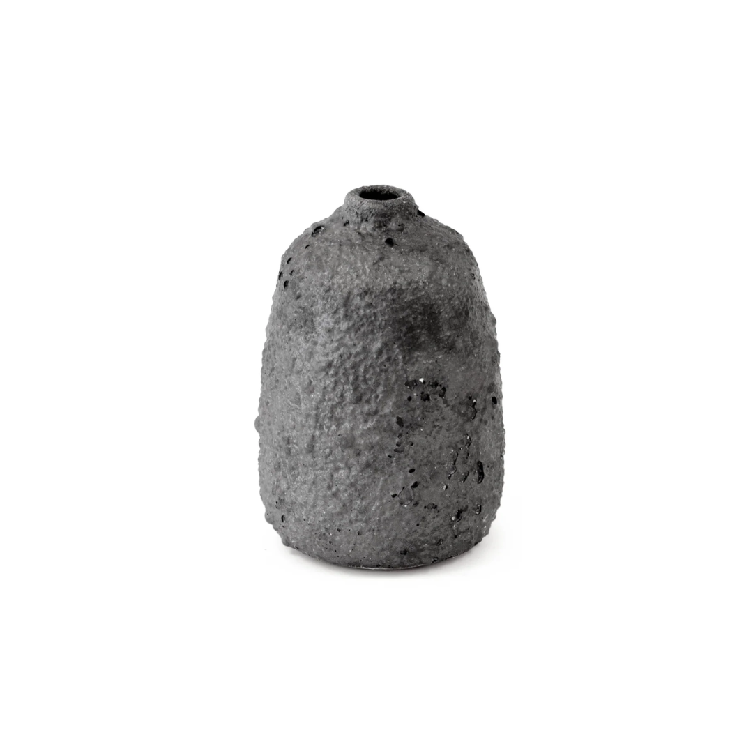 Small "Surface of The Moon" Dark Grey Vase