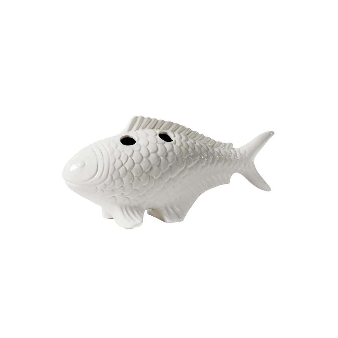 Small White Koi Fish Vase