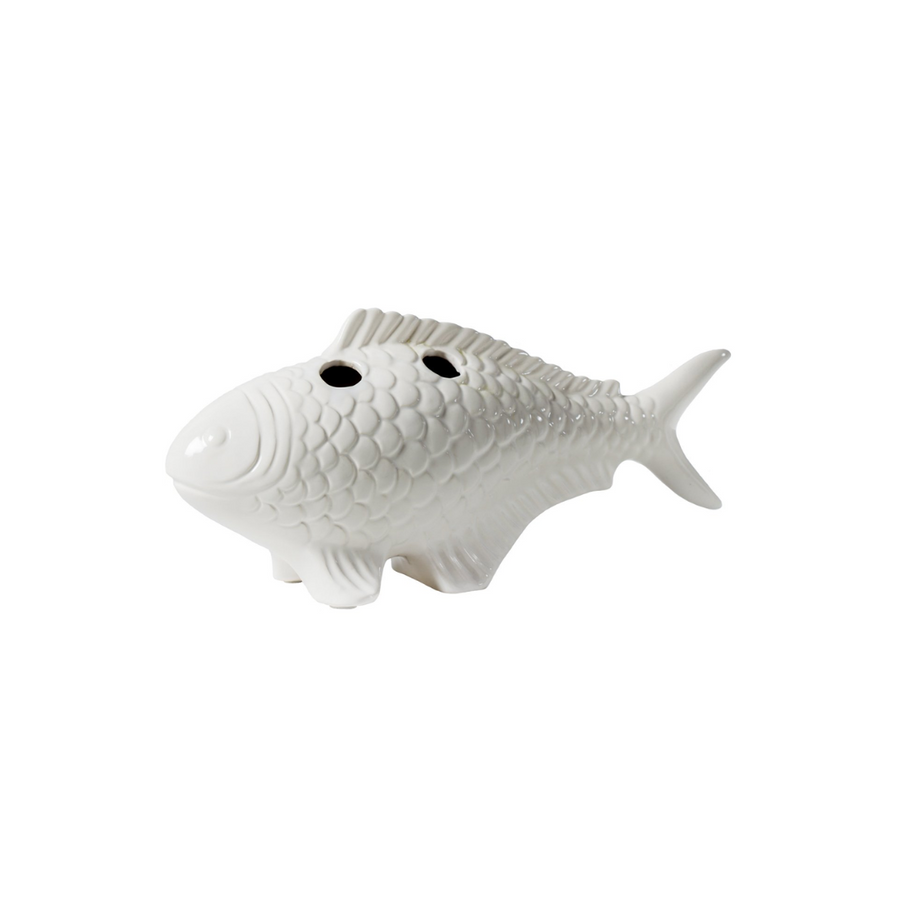 Small White Koi Fish Vase