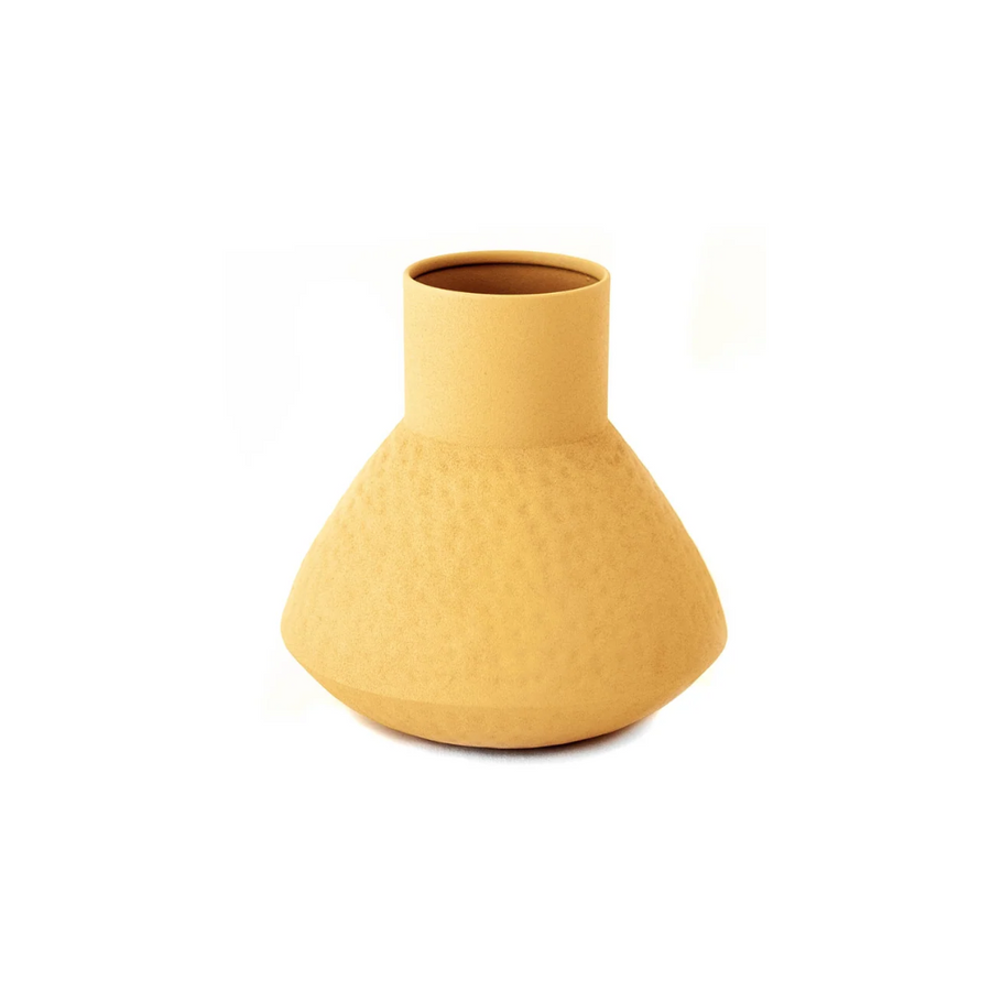 Mustard Metal Textured Vase