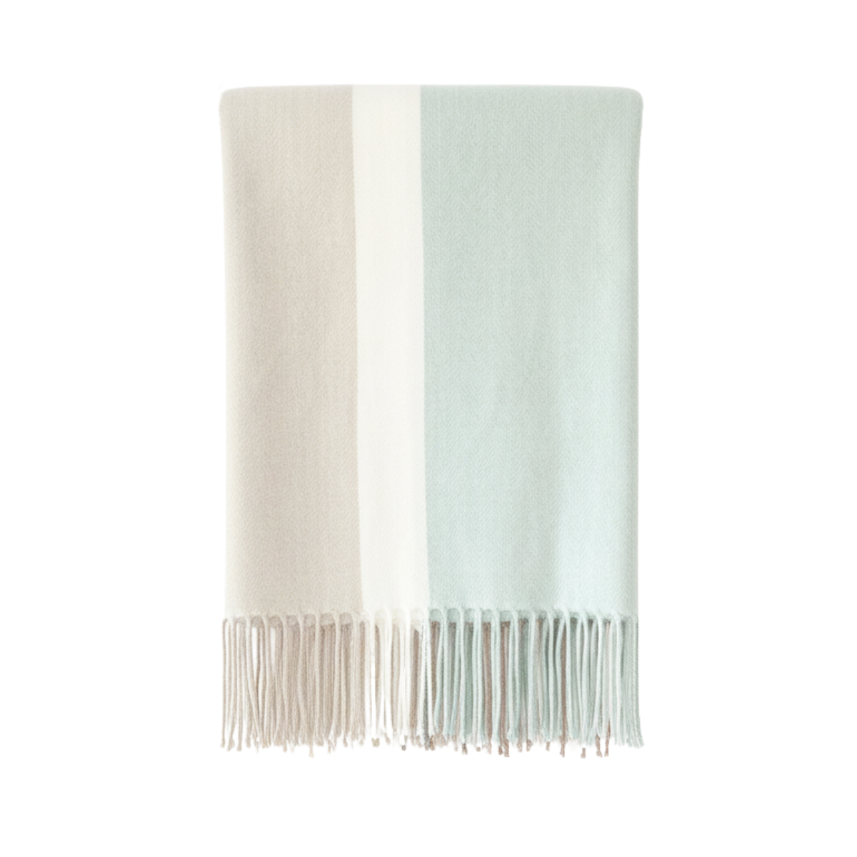 Striped Grey White Light Blue Throw