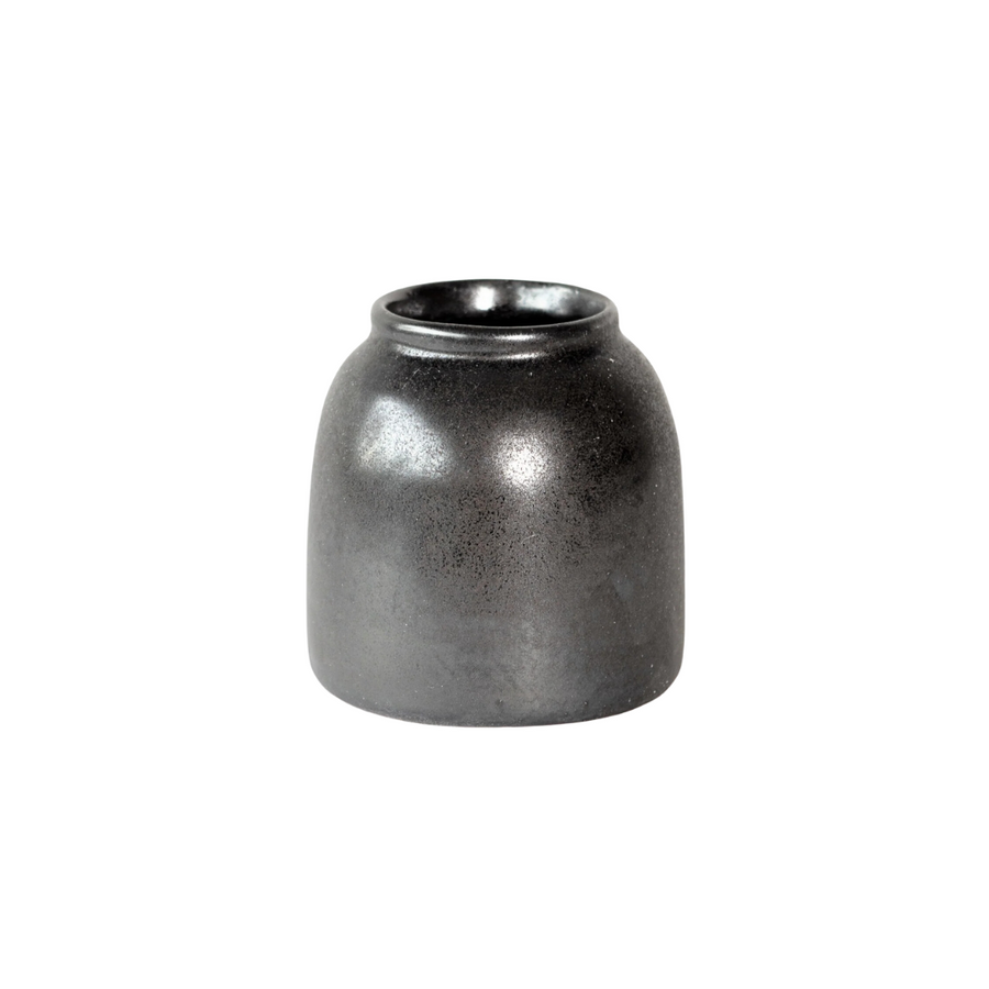 Small Reactive Black Glaze Vase