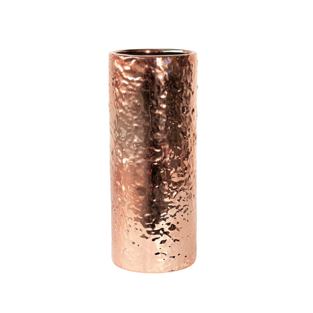 Copper Textured Ceramic Vase