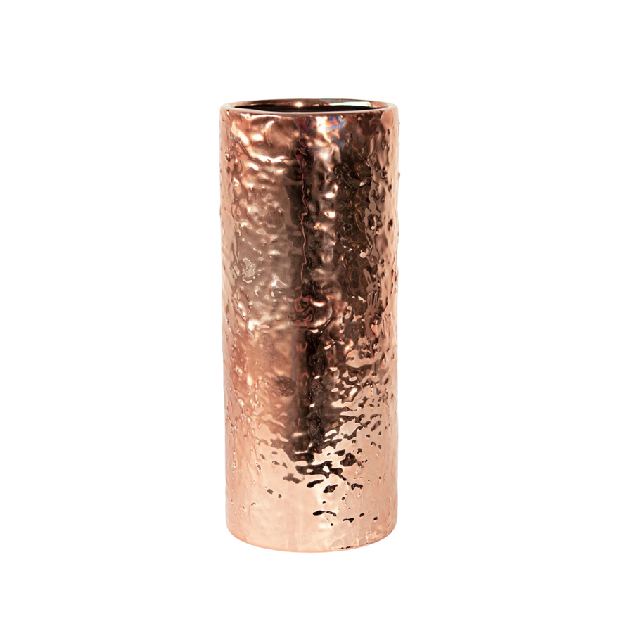 Copper Textured Ceramic Vase