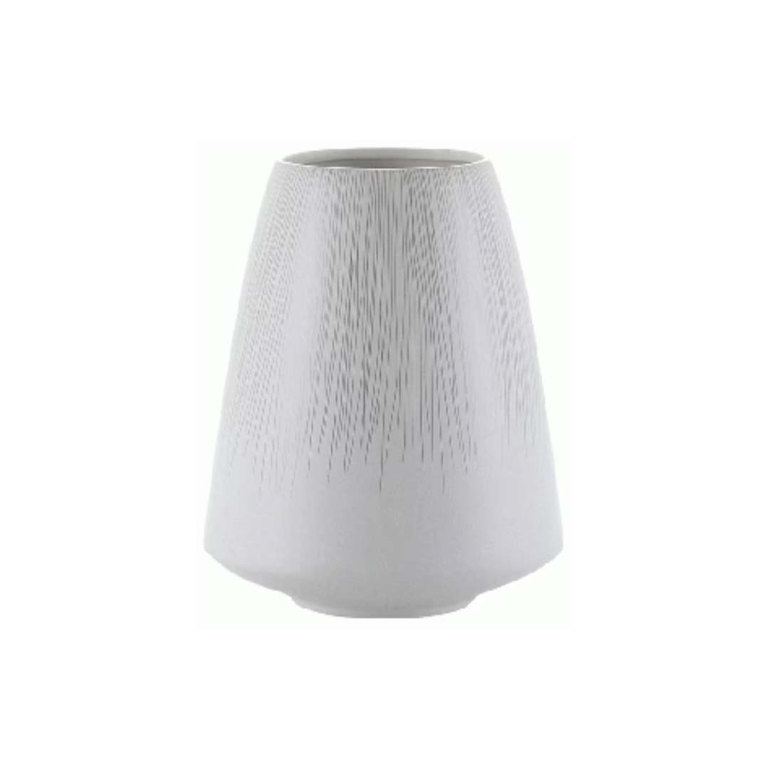 Large White Matte Ceramic w/ Lines