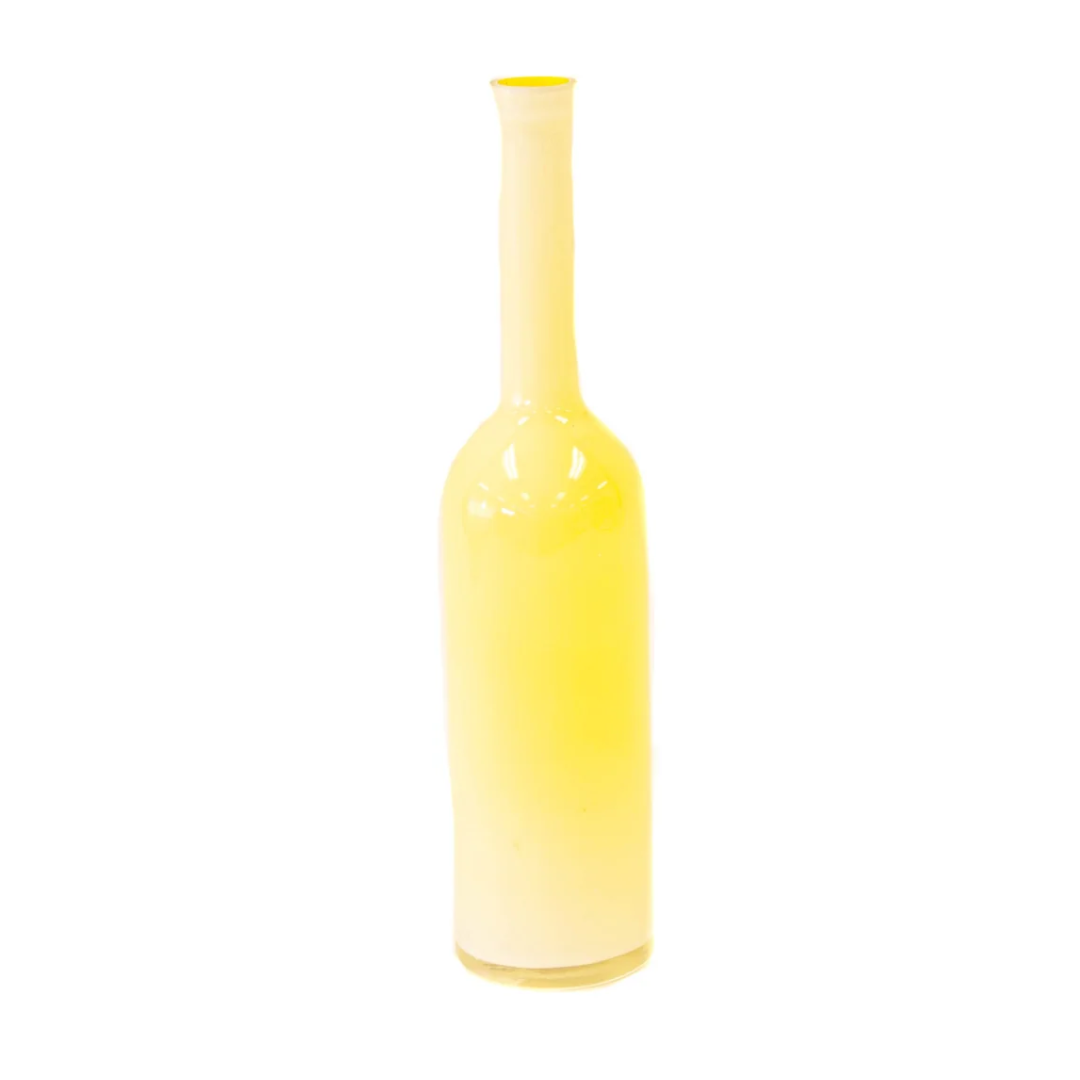 Medium Pale Yellow Glass Vase