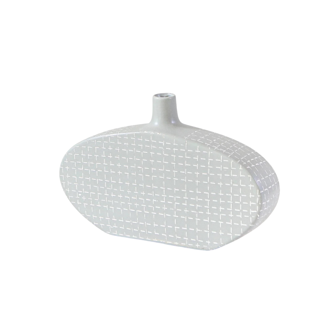 Small Grey Matte Ceramic w/ White Lines