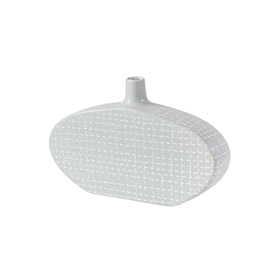 Small Grey Matte Ceramic w/ White Lines