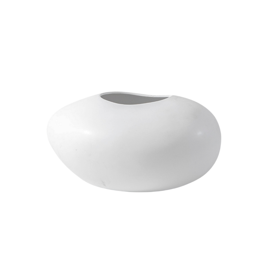 White Matte Ceramic Pebble Vase