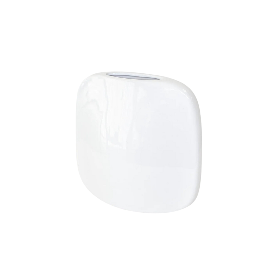 Small White Wedge Vase