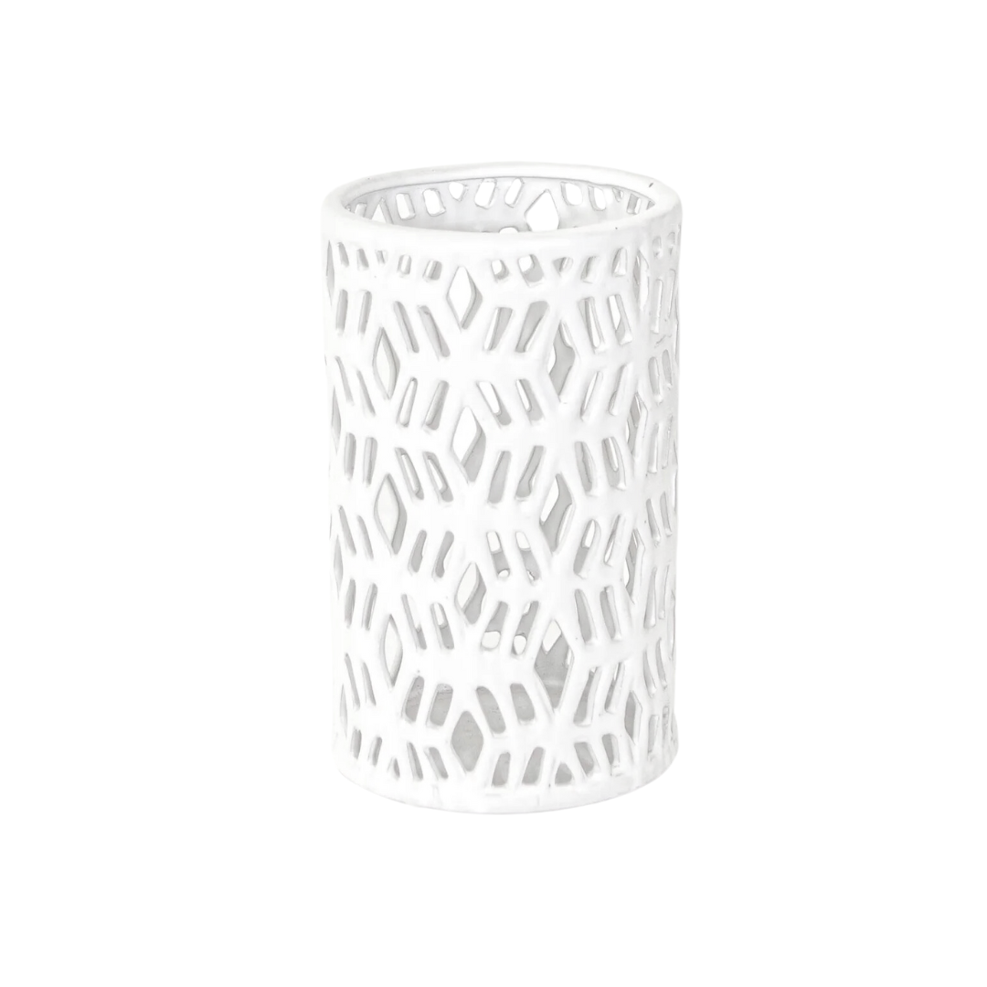 White Vase w/ Cutouts