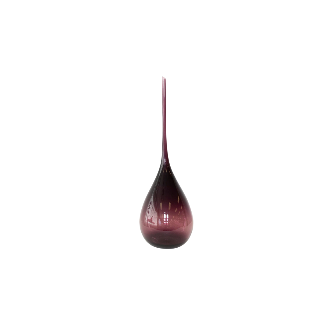 Small Purple Glass Tear Drop Vase