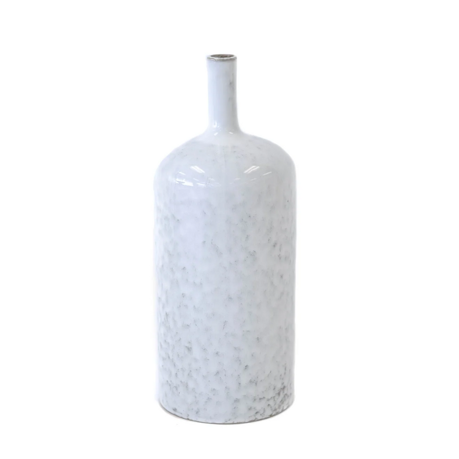 White Stoneware Reactive Glaze Vase
