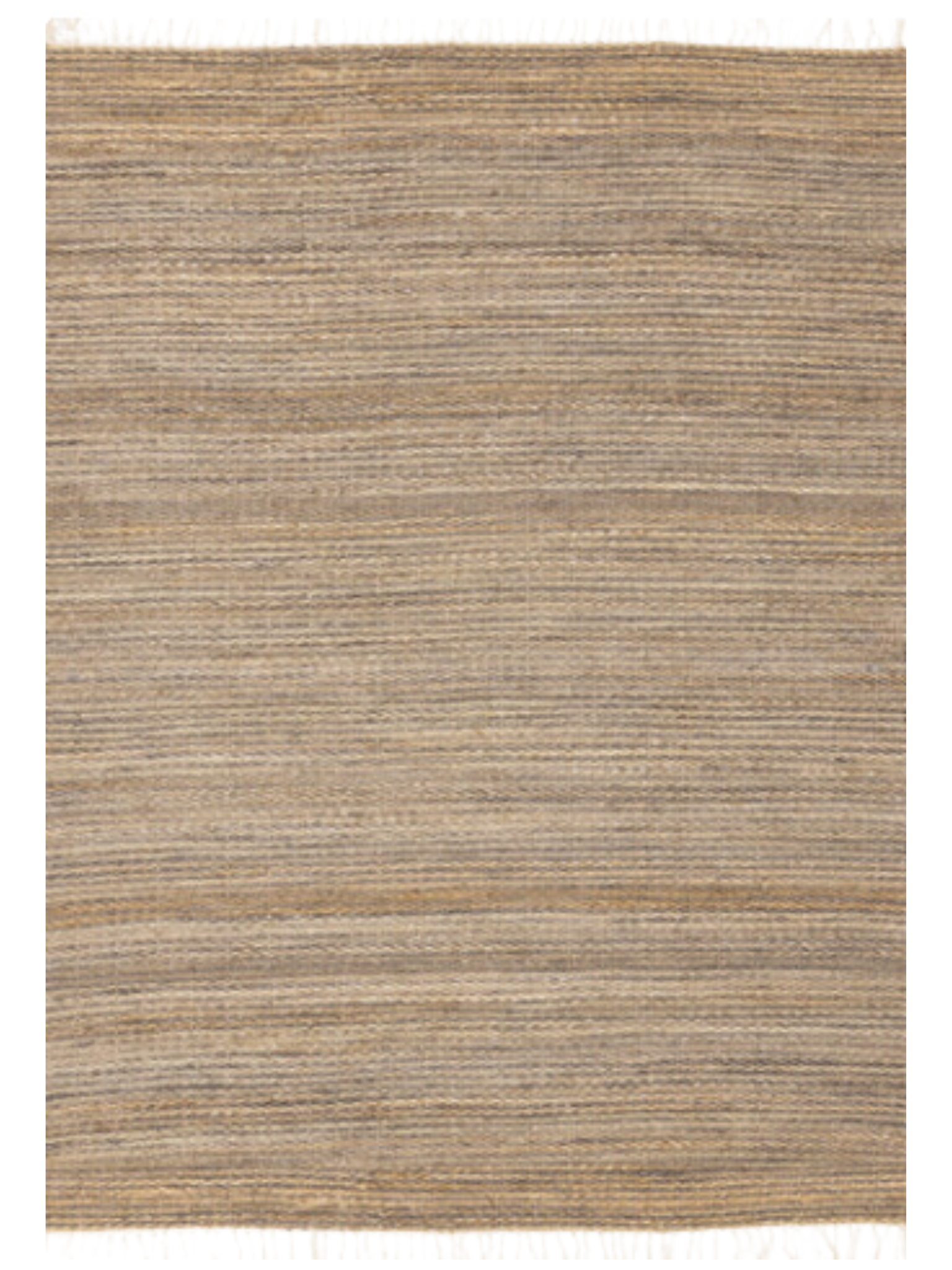 Natural and Grey Woven Rug w/ Fringe