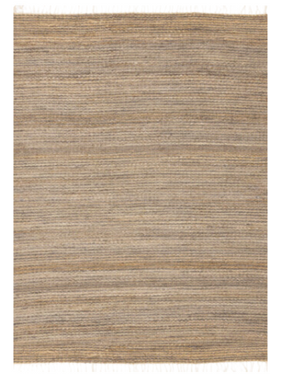 Natural and Grey Woven Rug w/ Fringe