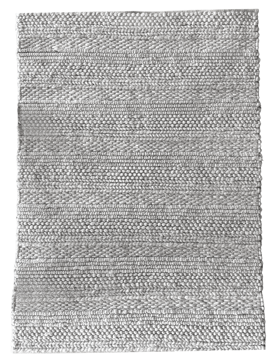 Grey and Cream Wool Rug