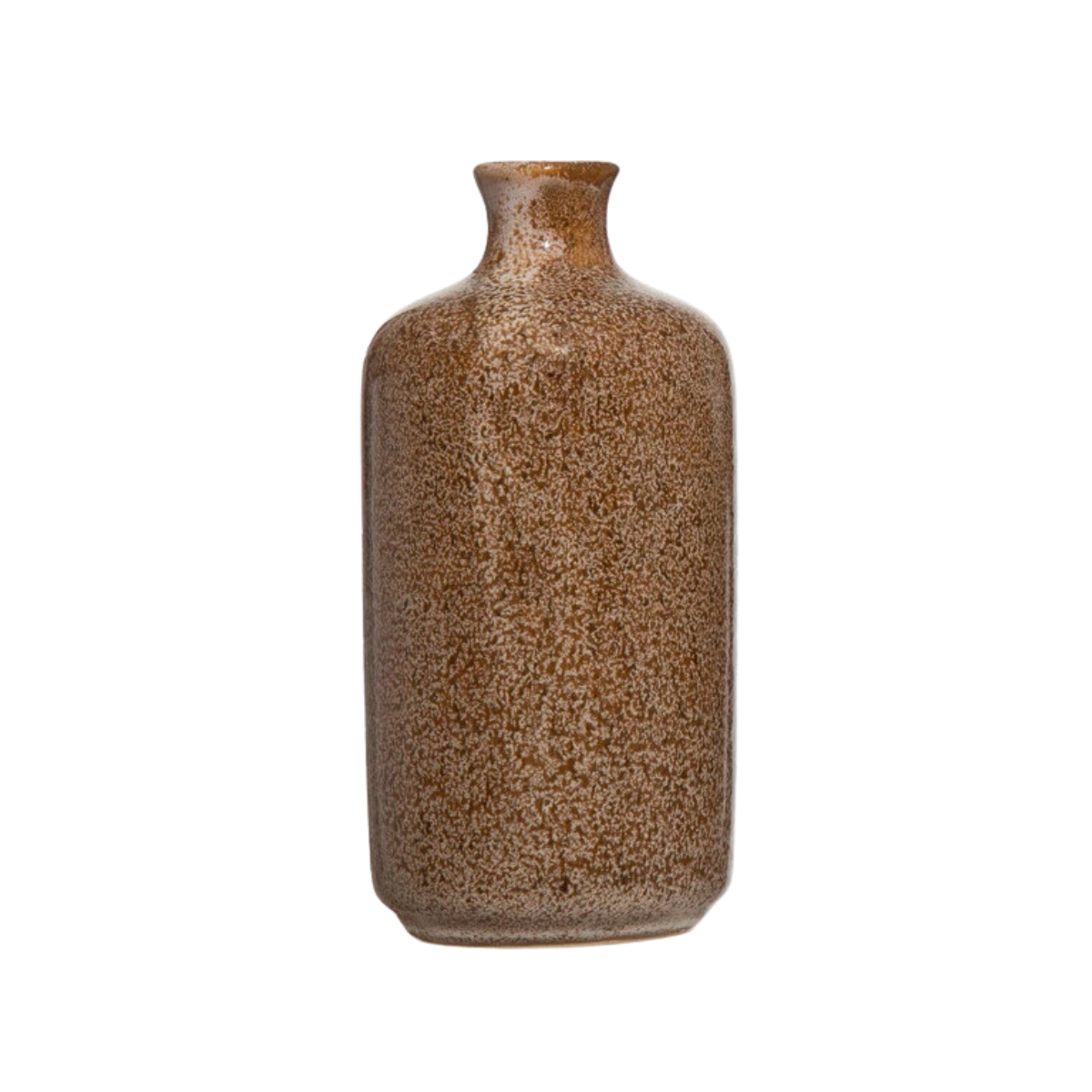 Small Orange Speckled Stoneware Bottle