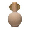 Distressed Terra-cotta Round Vase w/Gold Finish