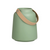 Matte Green Ceramic Vase w/ Leather Handle