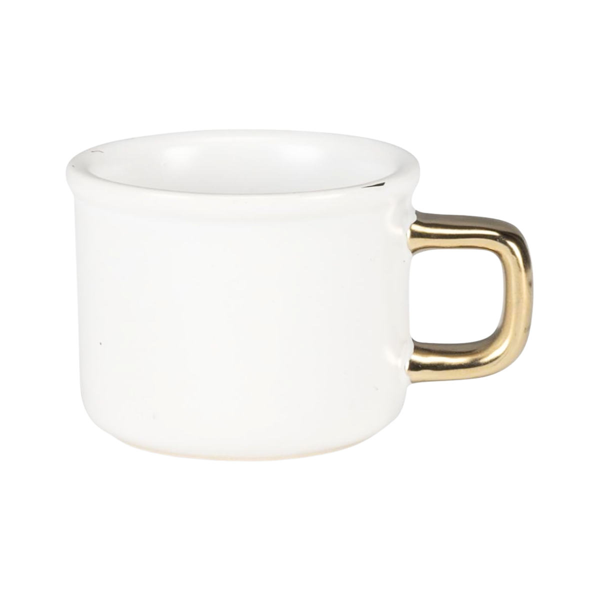 Matte White Mug w/ Gold Handle