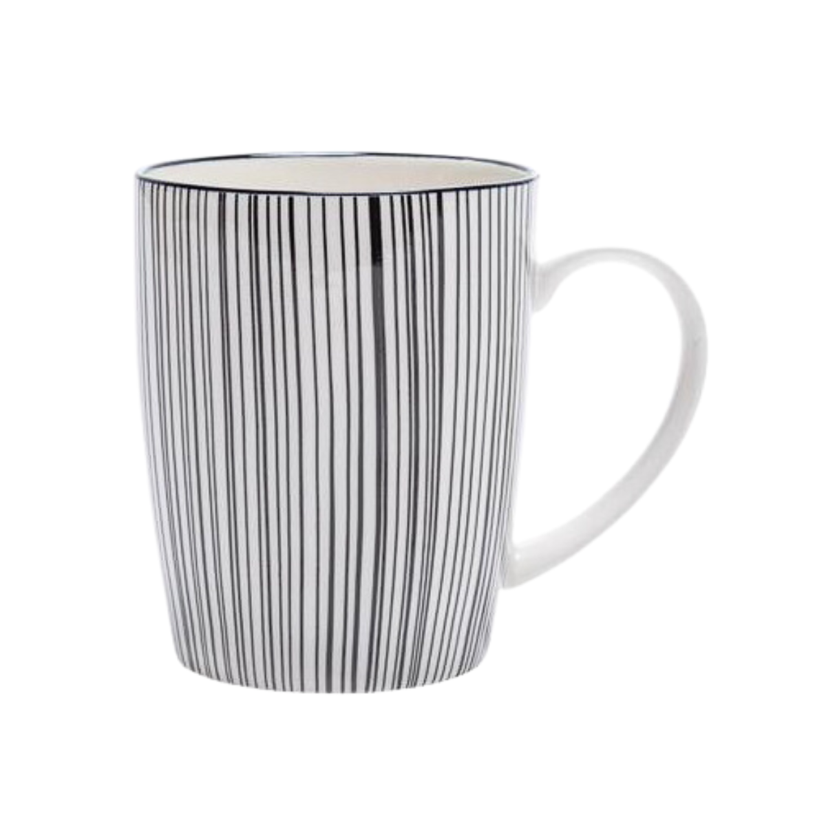 White Mug with Black Lines