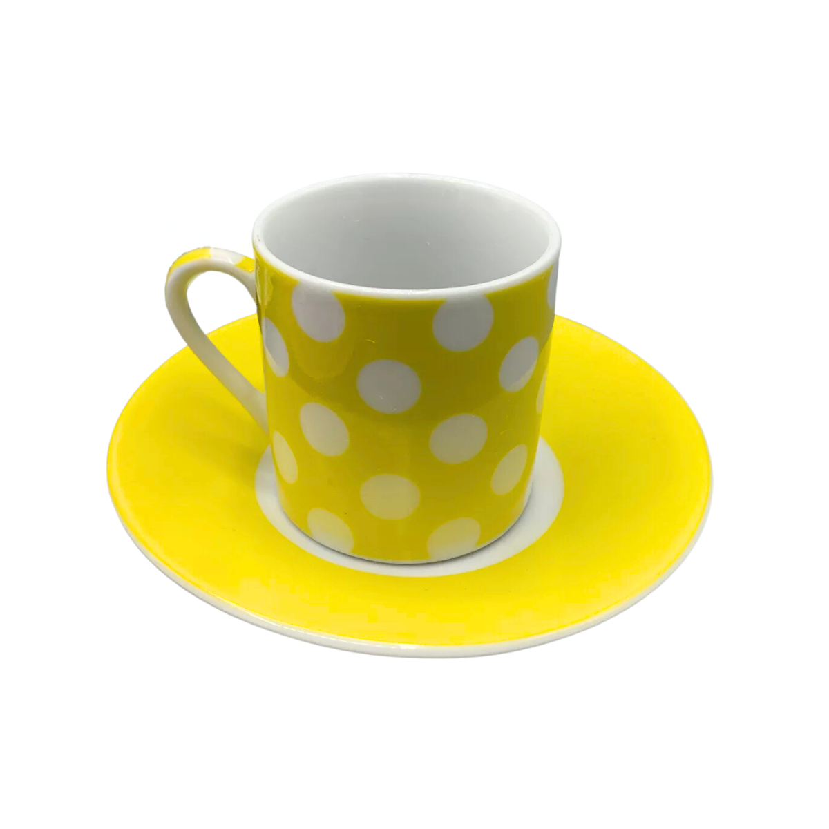 Small Yellow Polka Dot Cup & Saucer