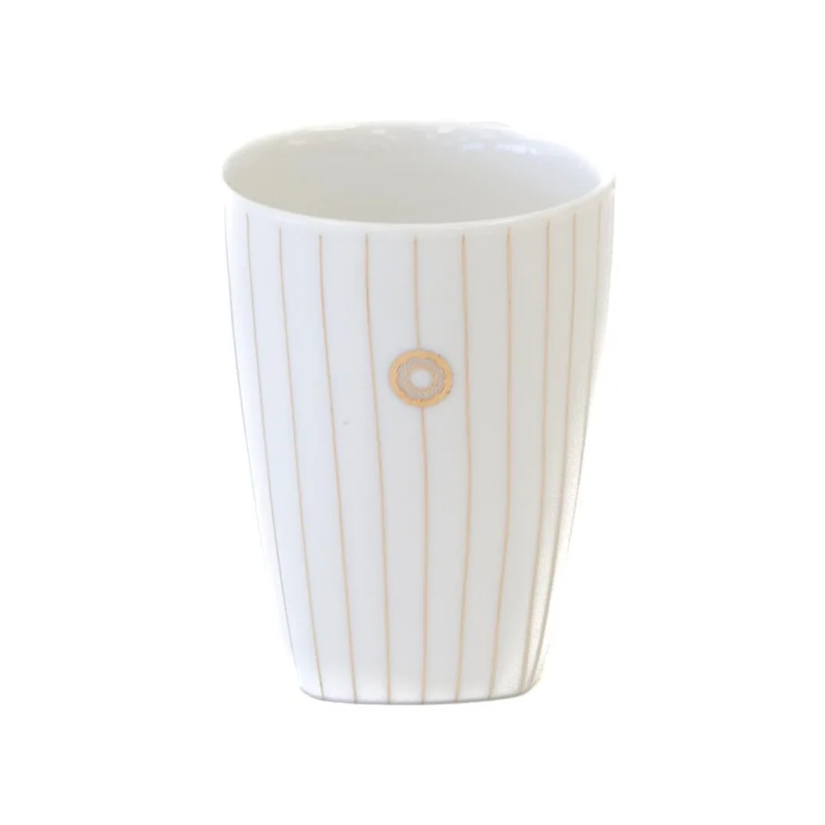 White Cup with Gold Stripe