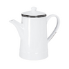 Tall Glossy White Tea Pot w/ Black