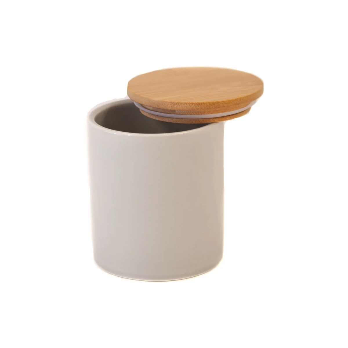 Small Ceramic Grey w/ Wood Lid