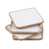 Mango Wood & White Enamel Coaster