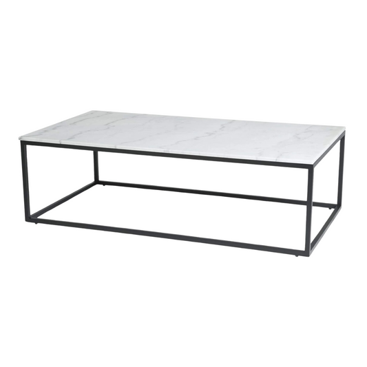 Verona Marble Coffee Table w/ Black Base