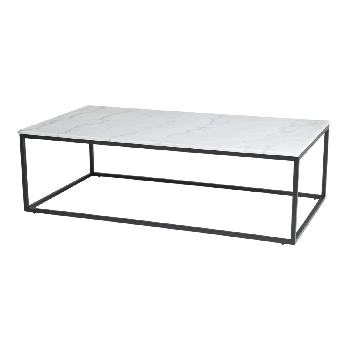 Verona Marble Coffee Table w/ Black Base