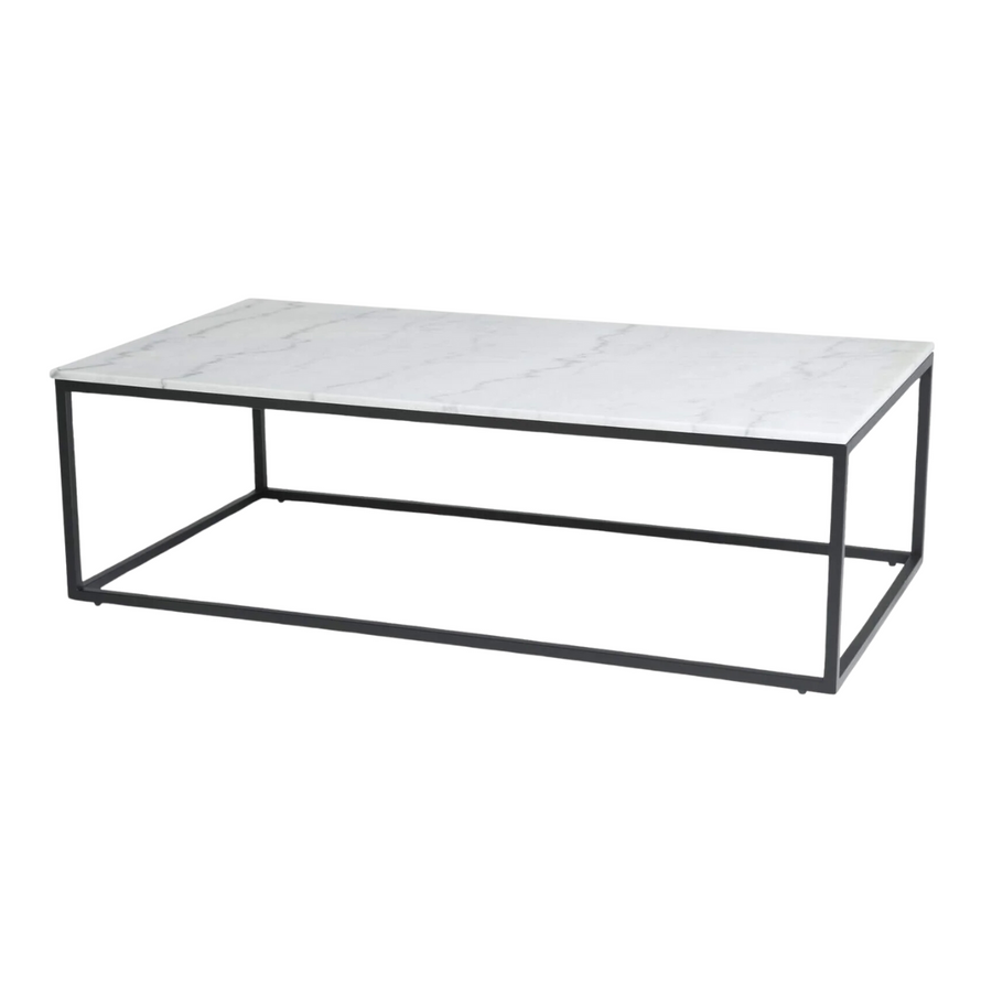 Verona Marble Coffee Table w/ Black Base