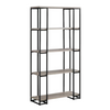 Dark Taupe Wood Bookshelf w/ Black Metal