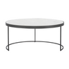 Evelyn Circular Coffee Table w/ White Marble Top