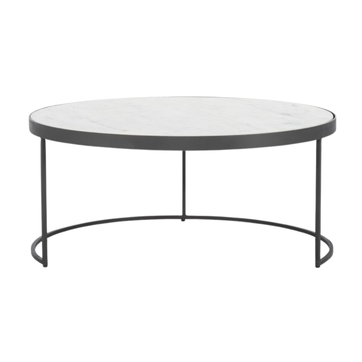 Evelyn Circular Coffee Table w/ White Marble Top