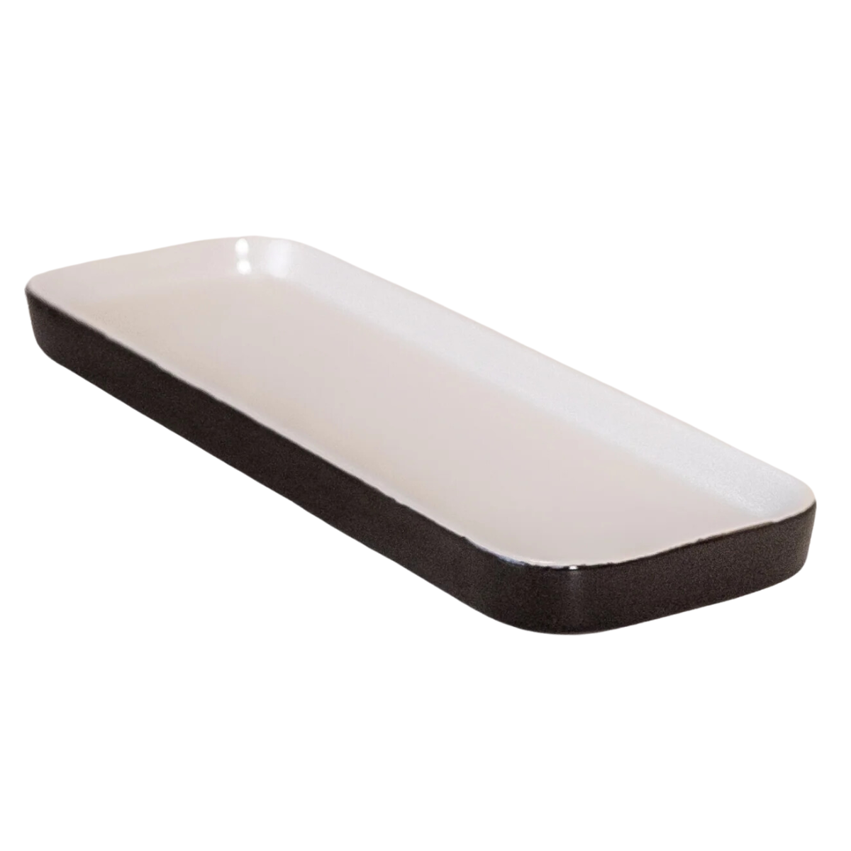 Rectangular Black & White Ceramic Tray