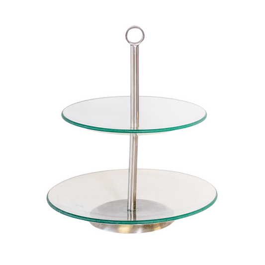 Clear Glass 2-Tier Cake Plate