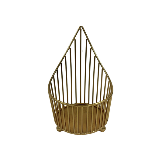 Small Gold Wire Peak Candle Holder