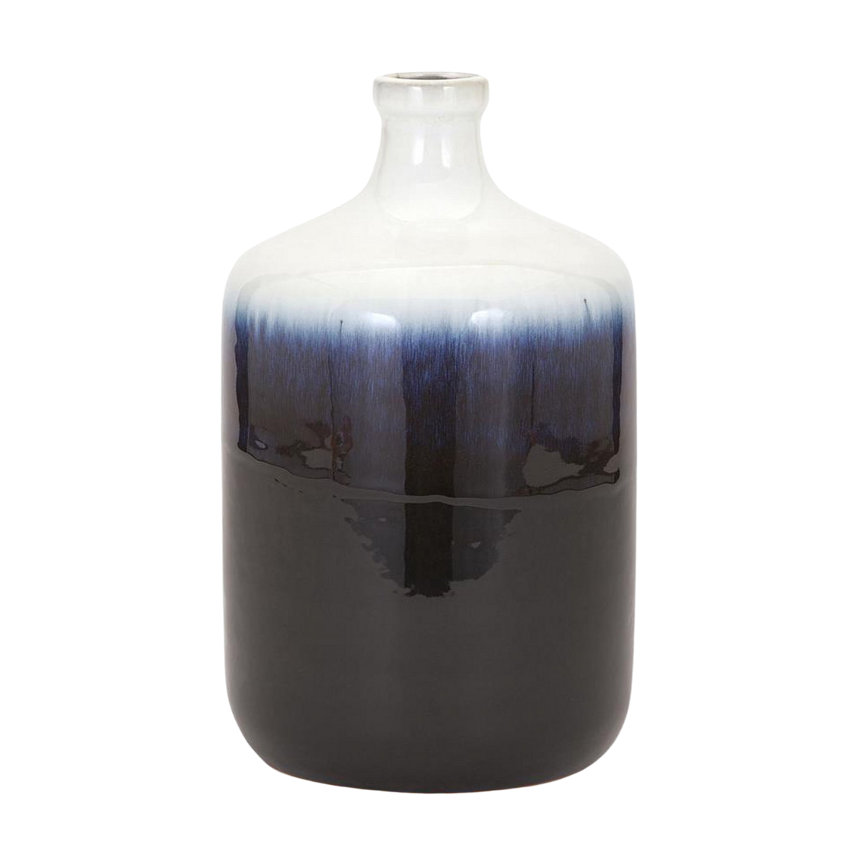 Large Dark Blue & White Fade Vase