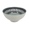 White Bowl w/ Black & Teal Pattern