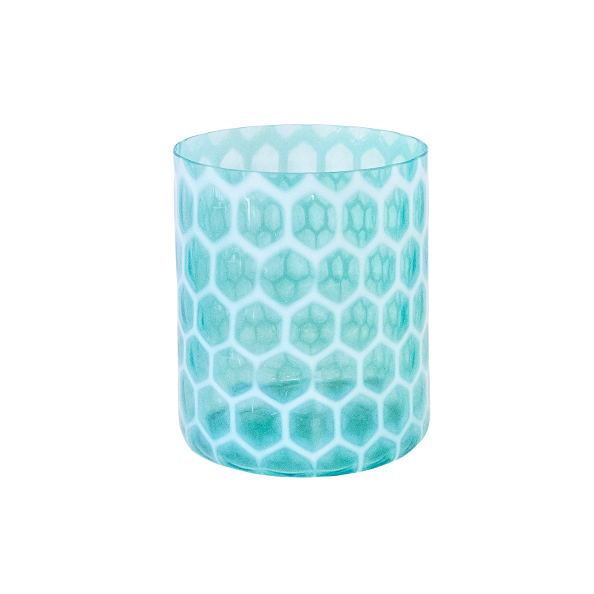 Small Honeycomb Glass Blue Vase
