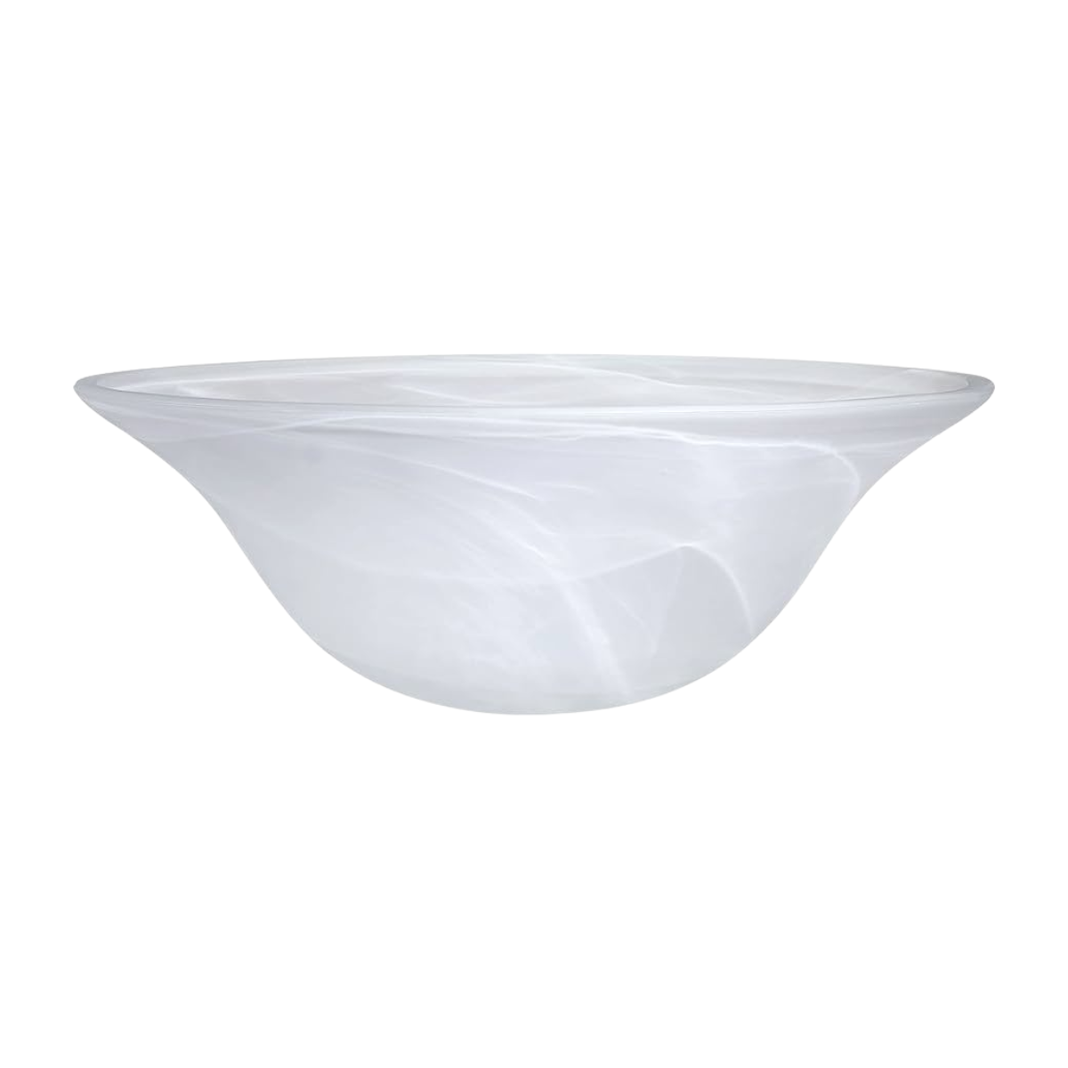 Oval Acrylic Marble White Bowl