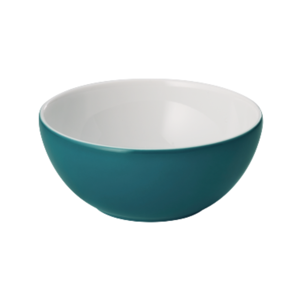 Round Blue Inside White Bowl