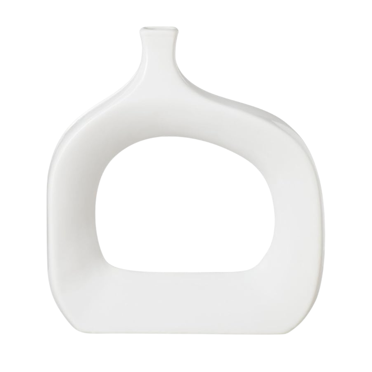 Wide Open White Vase