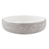 Round Ceramic Silver Bowl w/ Spun Textured